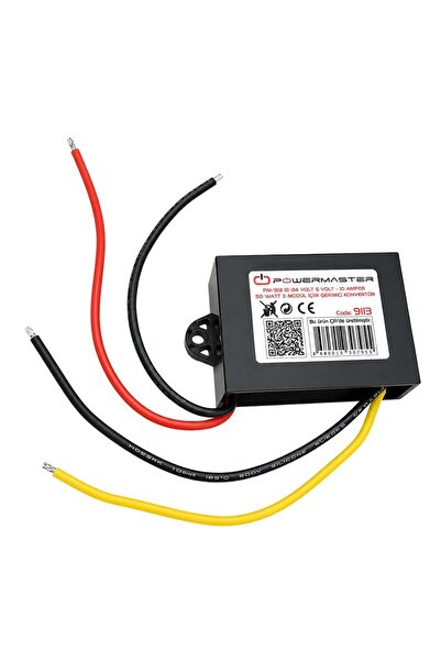 Powermaster PM-9113 12-24V Giriş 5V 10A 50W DC-DC Voltaj Düşürücü Çevirici Ko...