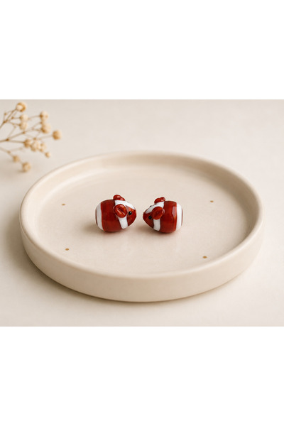 ADAMODART Handmade Murano Glass Brown Guinea Pig Beads (2 Pieces)