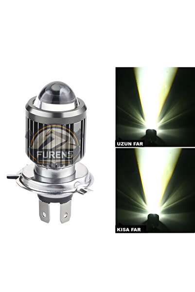 Furens H4 Zenon 3 Fişli Motorsiklet Farı Çift Devre Uzun Kısa 12v Tek Adet Fi...