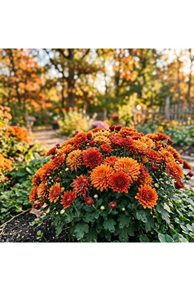 Bloom & Sow Seed بذور أقحوان الخريفية الكروية البرتقالية ذات الطراز العتيق - ...