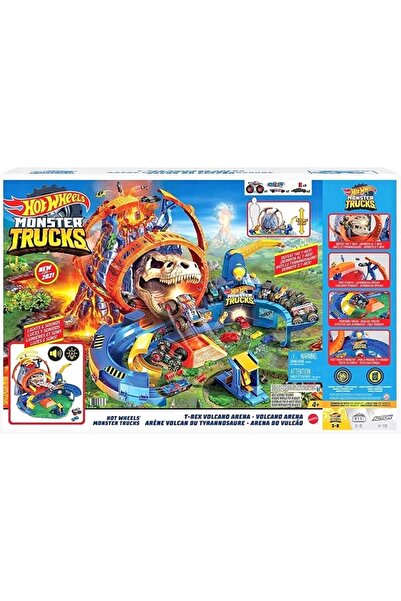 HOT WHEELS Set de pistă de mașini de jucărie City, T-Rex suprem