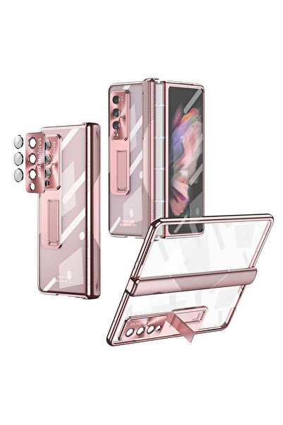 OEM Θήκη bumper συμβατή με Galaxy Z Fold 3, Διαφανής, από πολυκαρβονικό, Ροζ