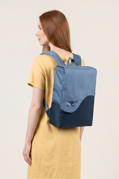 Design Vira Unisex Su geçirmez Mavi Balina Sırt Çantası - FlowSoul - Blue Whale