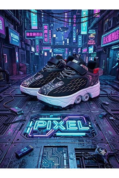 Pixy حذاء تزلج ثلاثي الأبعاد قابل للتحويل تلقائيًا مع وحدة فرامل - بدون إضاءة