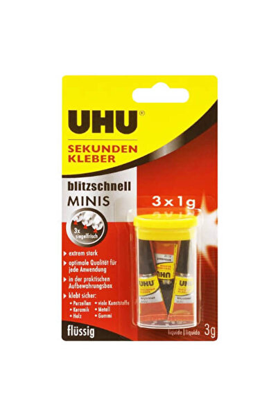Uhu SUPER GLUE MINIS BLISTER 1gr - (3+1 ΔΩΡΟ)