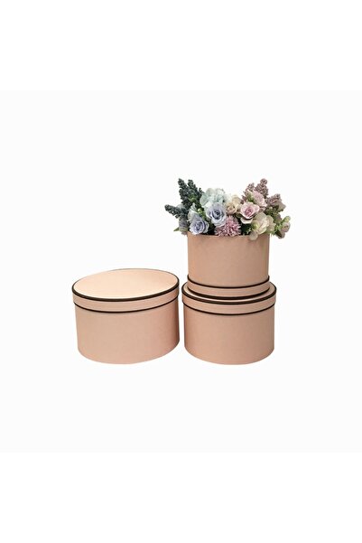 generi Set 3 Cutii Rotunde din Carton pentru Cadouri și Aranjamente Florale