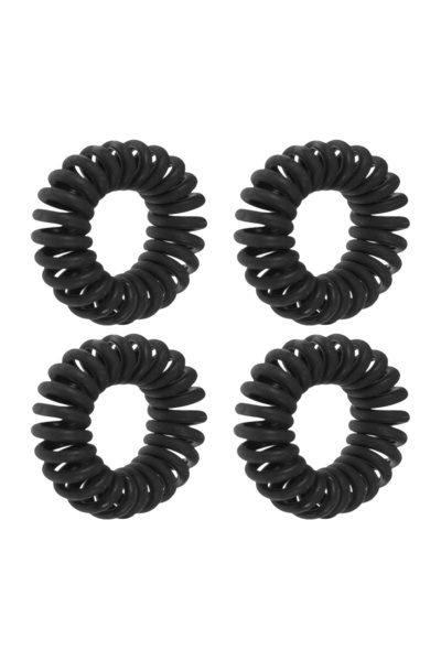 OEM Set elastice de păr, model plastic, negru, 4 bucăți – prindere rapidă și ...