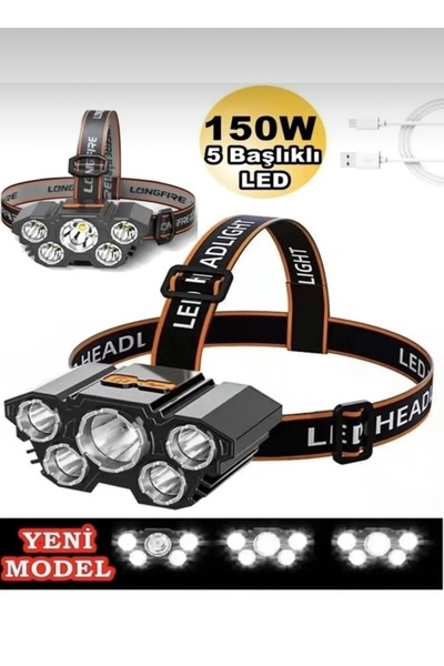 EMİN ENSAR HOME 150W ULTRA GÜÇLÜ KAFA LAMBASI KAMP BALIKÇI FENERİ ŞARJLI