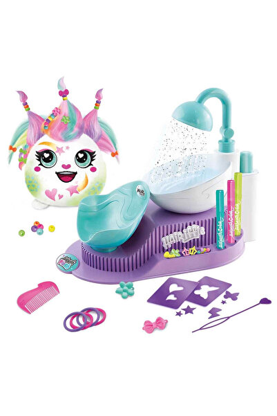 Feyza Oyuncak AirBrush Plush Saç Salonu Tasarım Seti | Renklendir, Yıka ve Şe...