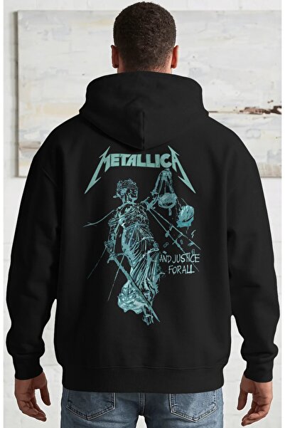 SEVBANO Metallica Rock Metal Music Band Back Printed Unisex Oversize Combed C...