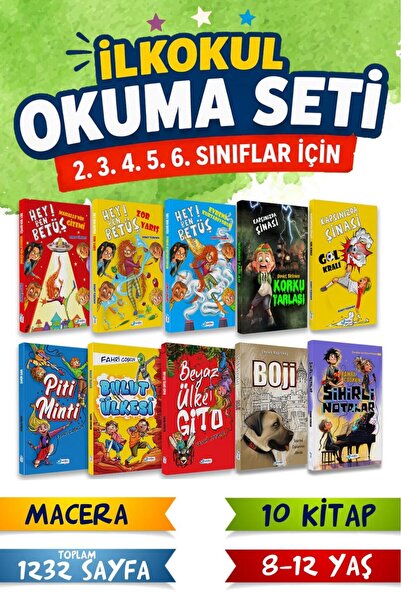Harika Kitap İlkokul Okuma Kitap Seti 10 Kitap 2. 3. 4. 5. ve 6. Sınıf Macera...