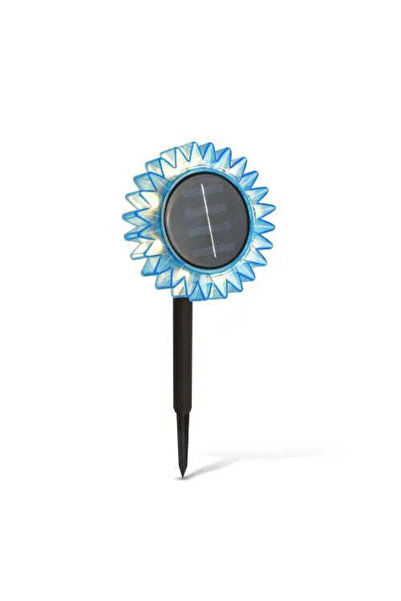 Promagg Lampă solară de grădină Floarea-soarelui, LED alb cald, 35 cm, Albastru