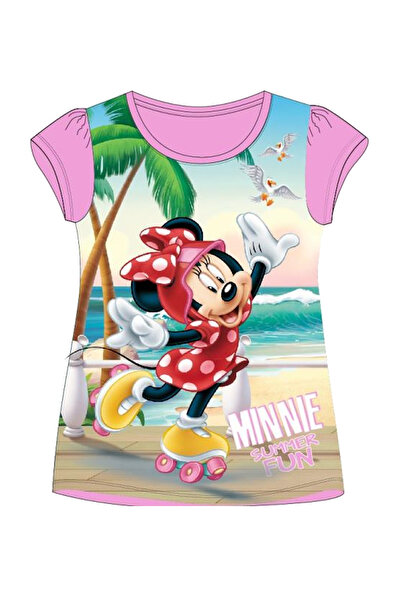 Disney Minnie Tricou roz cu print foto și tricot fin 100% bumbac