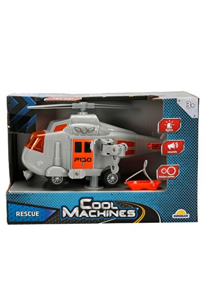 Cool Machines Elicopter de salvare cu sunete si lumini, Cool Machines, Gri, 1:20