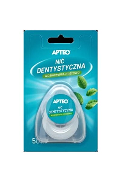 Apteo Ață dentară, cerată, cu aromă de mentă, 50 m, 1 bucată