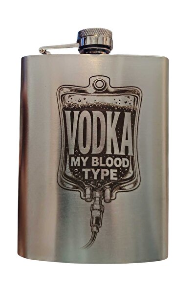 magazinu de gravura Sticla inox personalizata mesaj - VODKA MY BLOOD TYPE