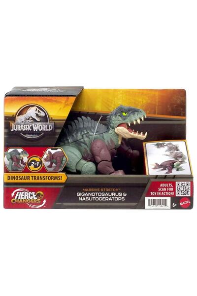 mattel Figurina Jurassic Deluxe Transformator in Gignatosaurus si Nasutocerat...