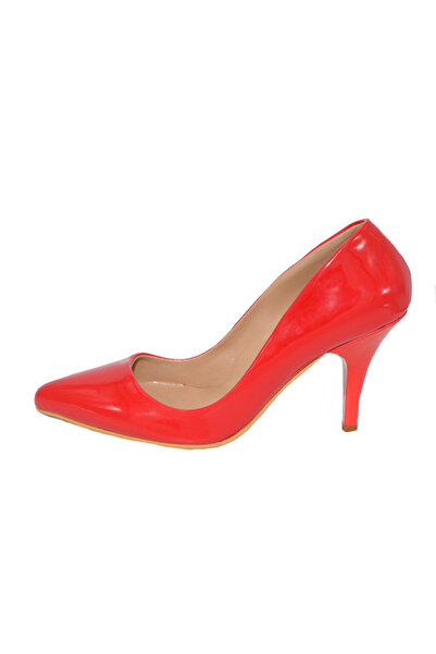 OEM Pantof tip stiletto, de culoare rosie, cu toc cui si varf ascutit