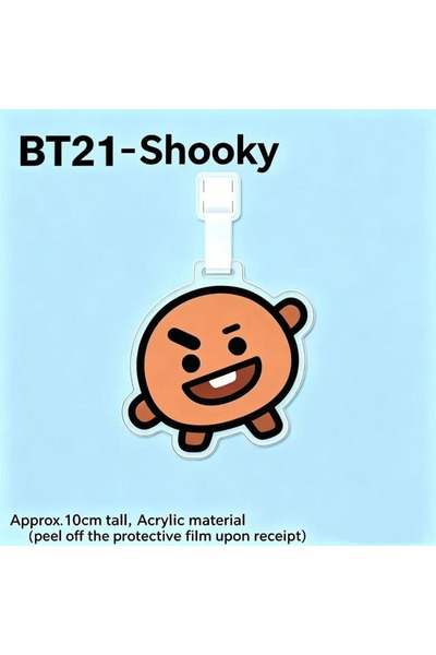 Choice4 علامة أمتعة شوكي BT21 كويا آر جيه شوكي مانغ تشيمي تاتا كوكي، ملصق صند...