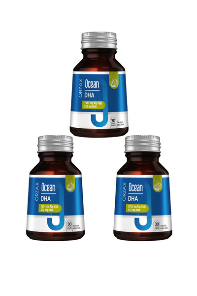 Orzax 30 كبسولة من زيت DHA المحيطي وزيت الطحالب 3 قطع