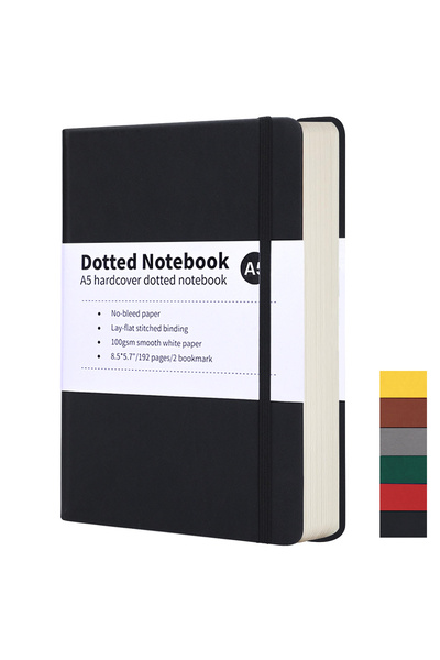 choice2 A5 black A5 Notebook 192 Pages Classic Journal Dotted Paper Hard Cove...