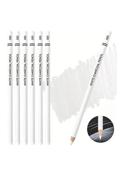 Choice 6Pcs 6Pcs/set White Charcoal Pencils Drawing Set Professional White Sk...