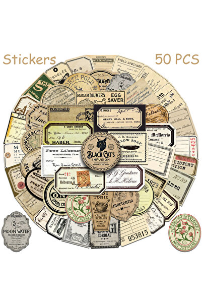 Choice 50pcs 50pcs Retro Label Stickers Decals For Laptop Notebook Skateboard...