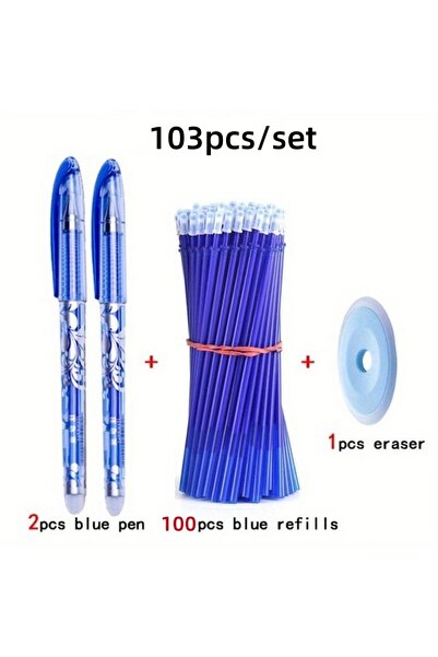 choice2 103pcs blue set 103pcs/set Black Blue Ink Erasable Pen Refills Rods S...