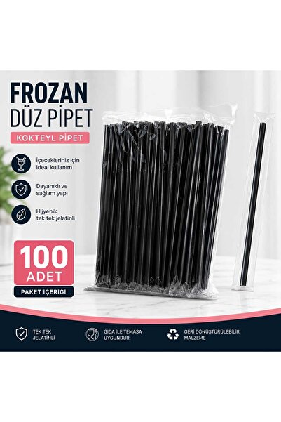 isopack siyah 100'lü Frozen Kokteyl Pipet jelatinli