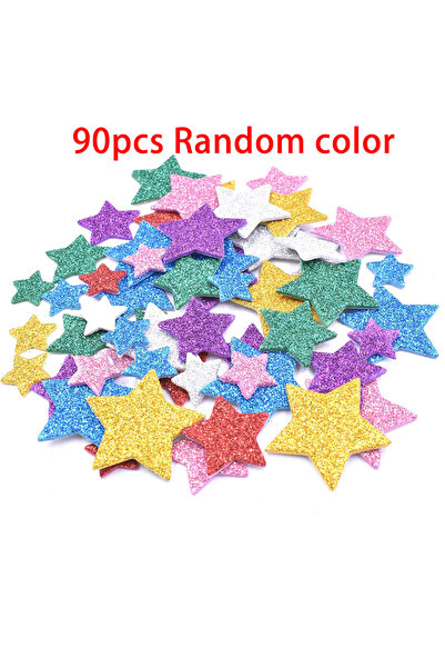Choice3 90pcs Kids Glitter Foam Stickers Self-Adhesive Sparkle Heart Star Sti...