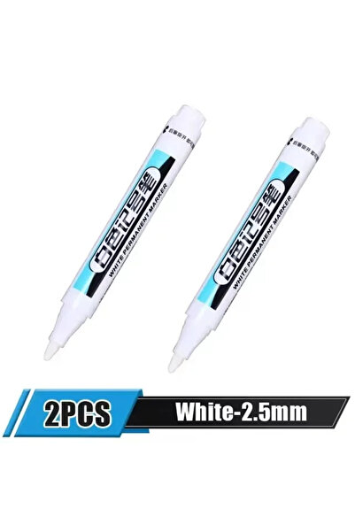Choice11 2Pcs-2.5mm 0.7/1.0/2.5MM White Permanent Marker Pens Markers Paint P...