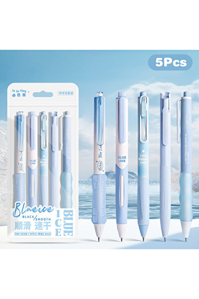 Choice3 A3-5Pcs 5/10Pcs Cute Solid Color Gel Pens, 0.5mm Black Ink Quick Dryi...