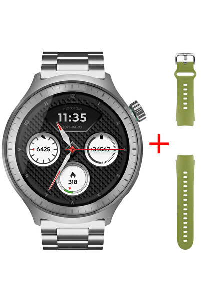 Motorola Smartwatch Moto Watch, Ediție Specială, Argintiu - Curea din silicon...