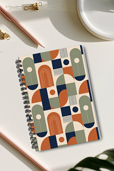 giftkonsept Retro Bohemian Geometric Motif A5 50 Sheets 100 Pages Spiral Line...