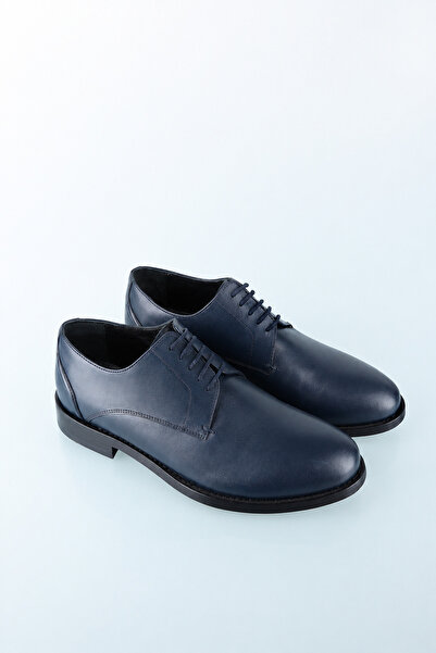 Bisse Navy Blue Leather Shoes