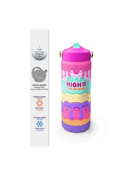 Coral High Dondurma Desenli Çelik Termos Matara 650 ml 38377