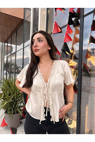DCRİN SATEN BAĞLAMALI BLUZ
