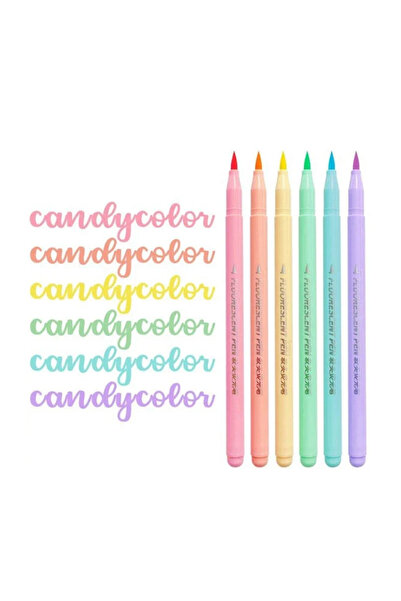 Choice RTB703-6 colors 6 colors Soft Brush Fluorescence Pen Set Pastel Marker...