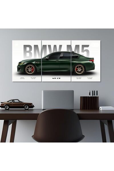 HOME MODE BMW M5 CS 3 Panel Canvas Wall Art | 30x40 Inches Gallery Wrapped | ...