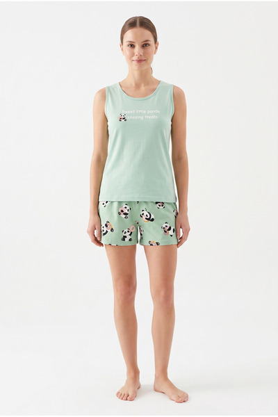 FAMES PİJAMA Pajama Sets - Green - Shorts Length