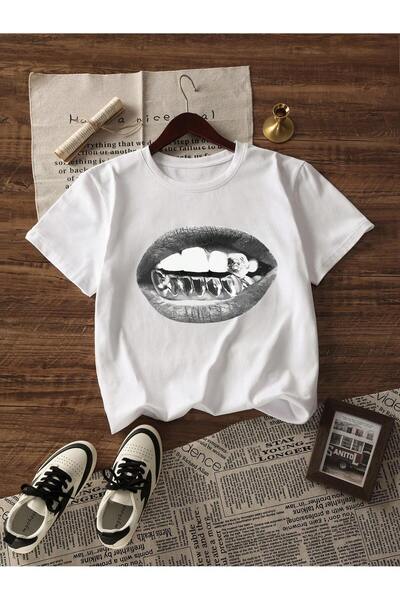 bellanova Unisex Oversize Lip Print T-Shirt Premium Comfort