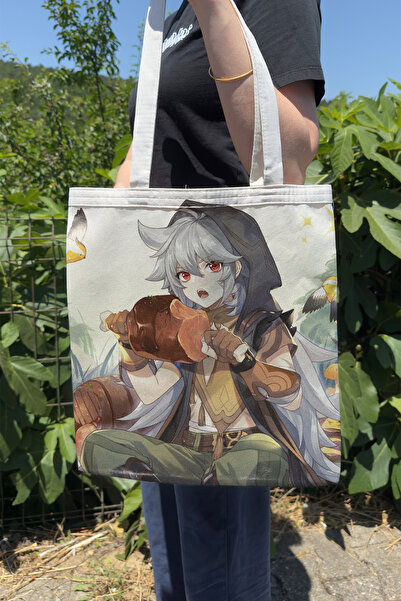 ZipZap Razor Genshin Impact V3 Double Sided Canvas Print Tote Bag Anime Bag