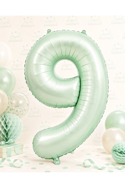 Parti Dükkanı 16 Inch 36 cm Green 9 Number Foil Balloon Birthday Age Balloon ...