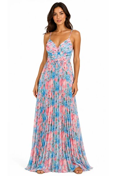 ddastore Rochie plisată Dominicana - Albastru deschis