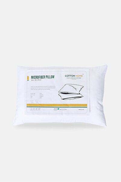 COTTON HOME Microfiber Pillow, White