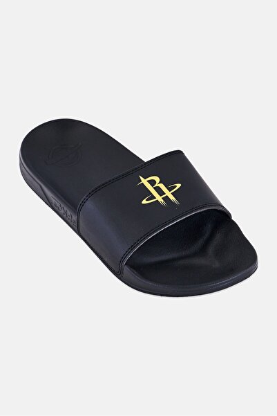iSlide Kids Boy Houston Rockets Gold Slip On Slides, Black