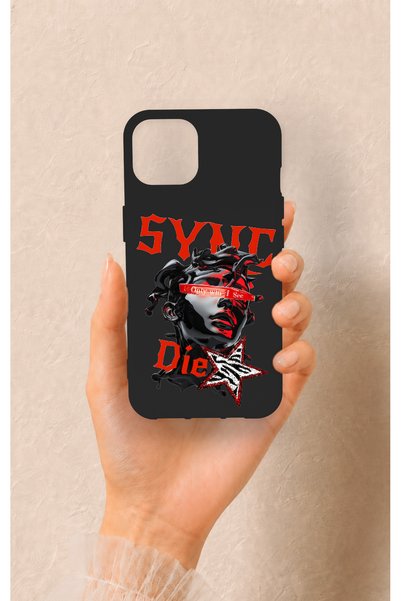 Vip Case حافظة سيليكون متوافقة مع هاتف iPhone 13 من نوع Sync Die Patterned