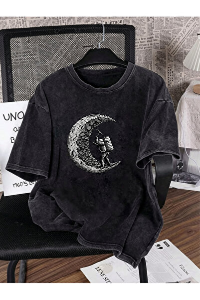 Pink Sky Unisex Oversize Vintage Washed Street Style Μόδα του δρόμου Βαμβακερ...
