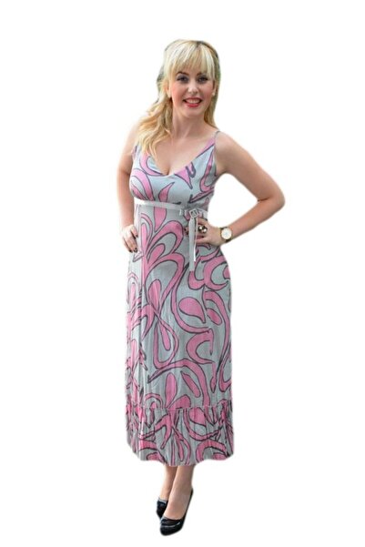 OEM Rochie din bumbac, de culoare gri-roz
