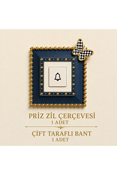 Marrone Kelebekli Antrasit Gri Gold Detaylı Priz Çerçevesi